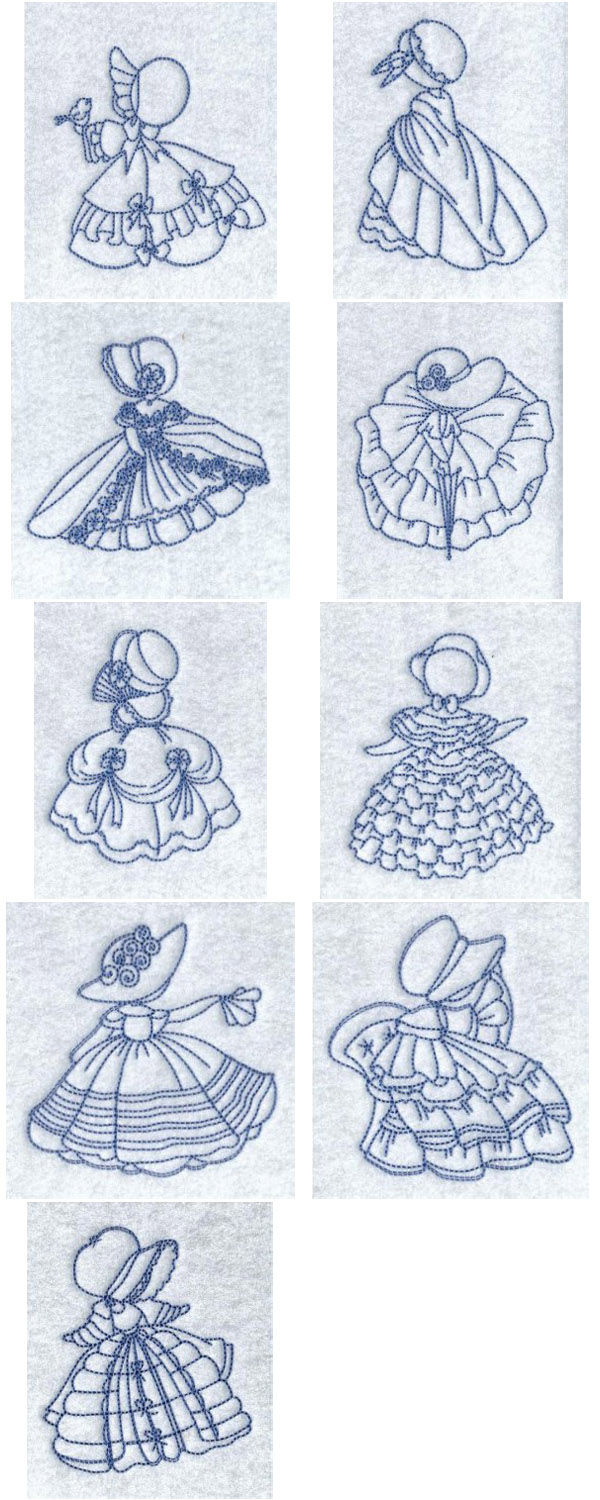 Little Crinolines Embroidery Machine Design Details