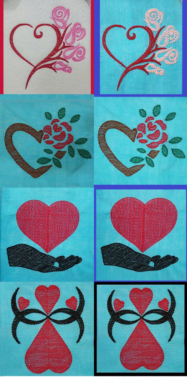 Loose Filled Hearts Embroidery Machine Design Details