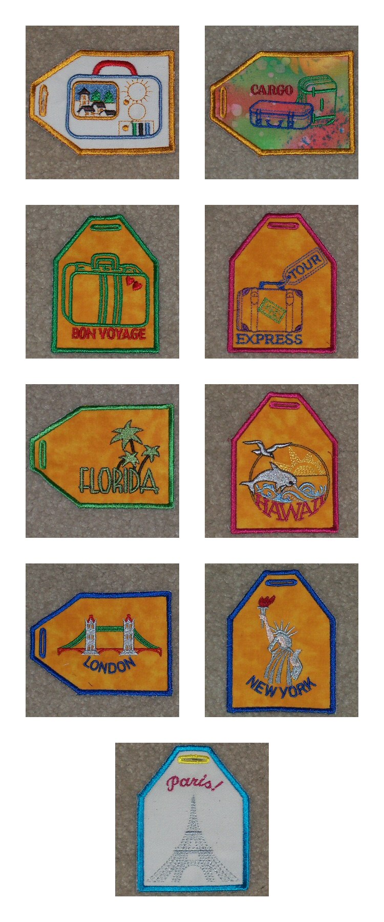 ITH Luggage Tags Embroidery Machine Design Details