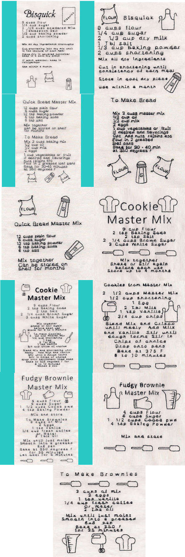 Master Mix Recipes Embroidery Machine Design Details