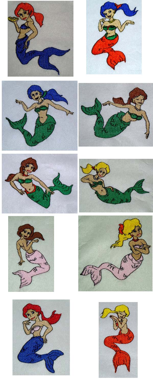 Mermaids Embroidery Machine Design Details
