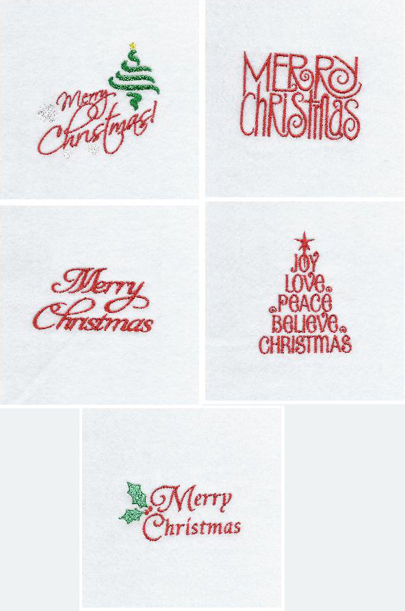 Machine Embroidery Designs Merry Christmas Set
