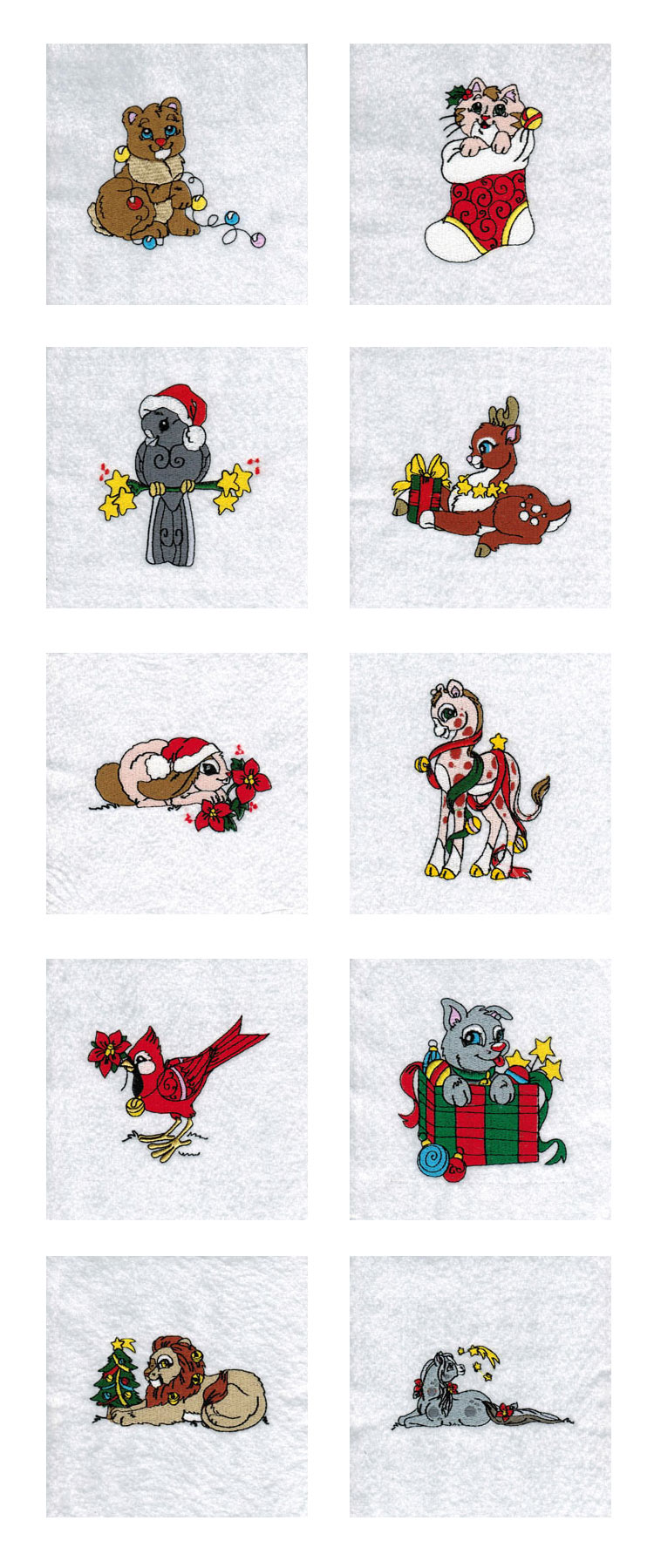 Merry Christmas Animals Embroidery Machine Design Details