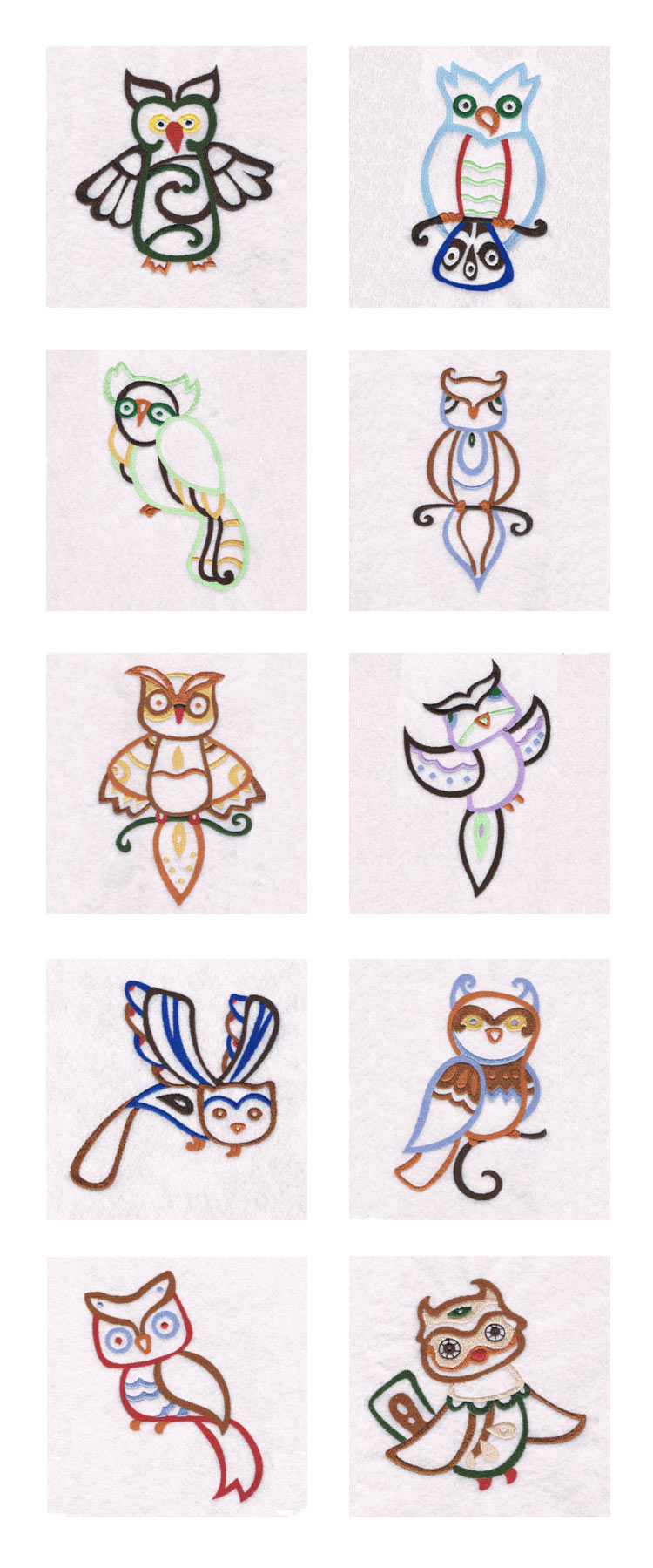 Native Owls Embroidery Machine Design Details