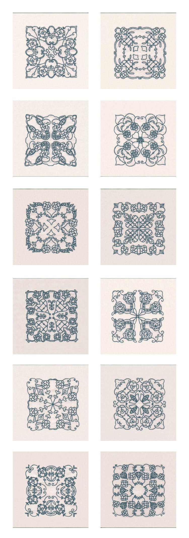 RW Native Rose Blocks Embroidery Machine Design Details