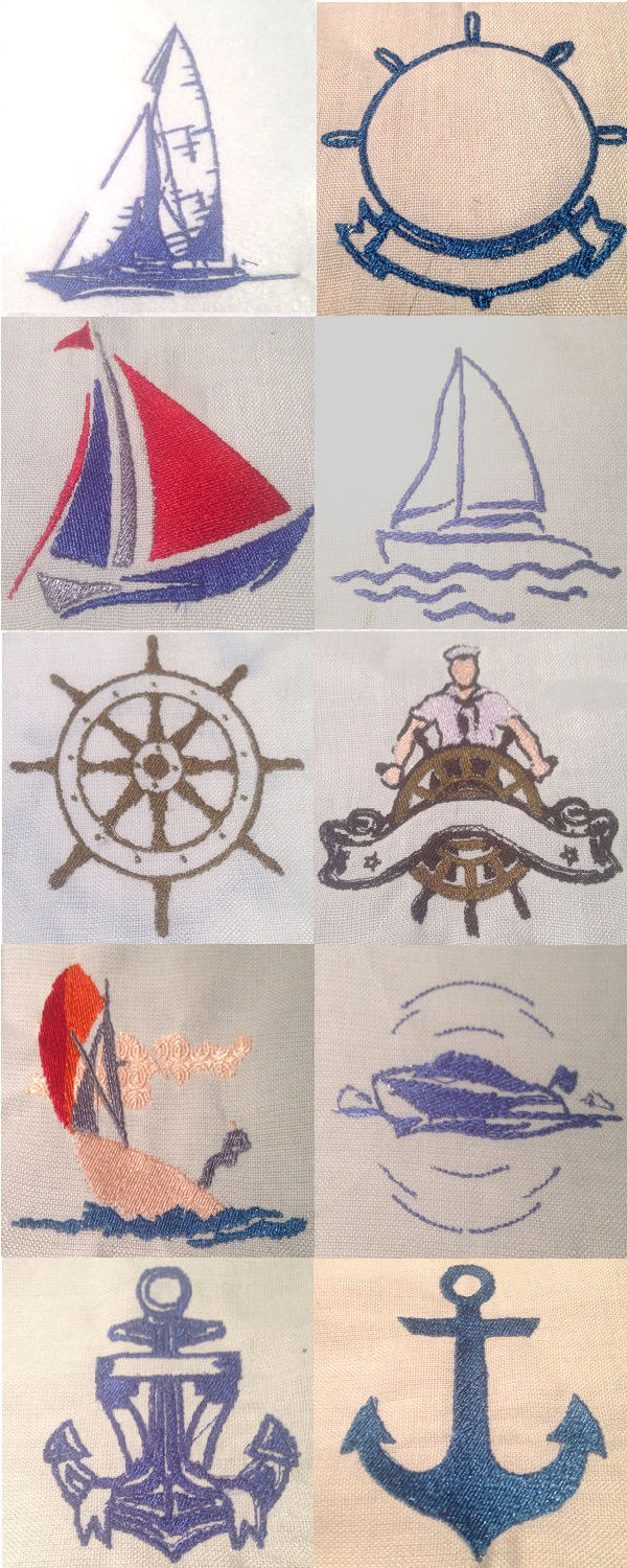 Nautical Theme Embroidery Machine Design Details