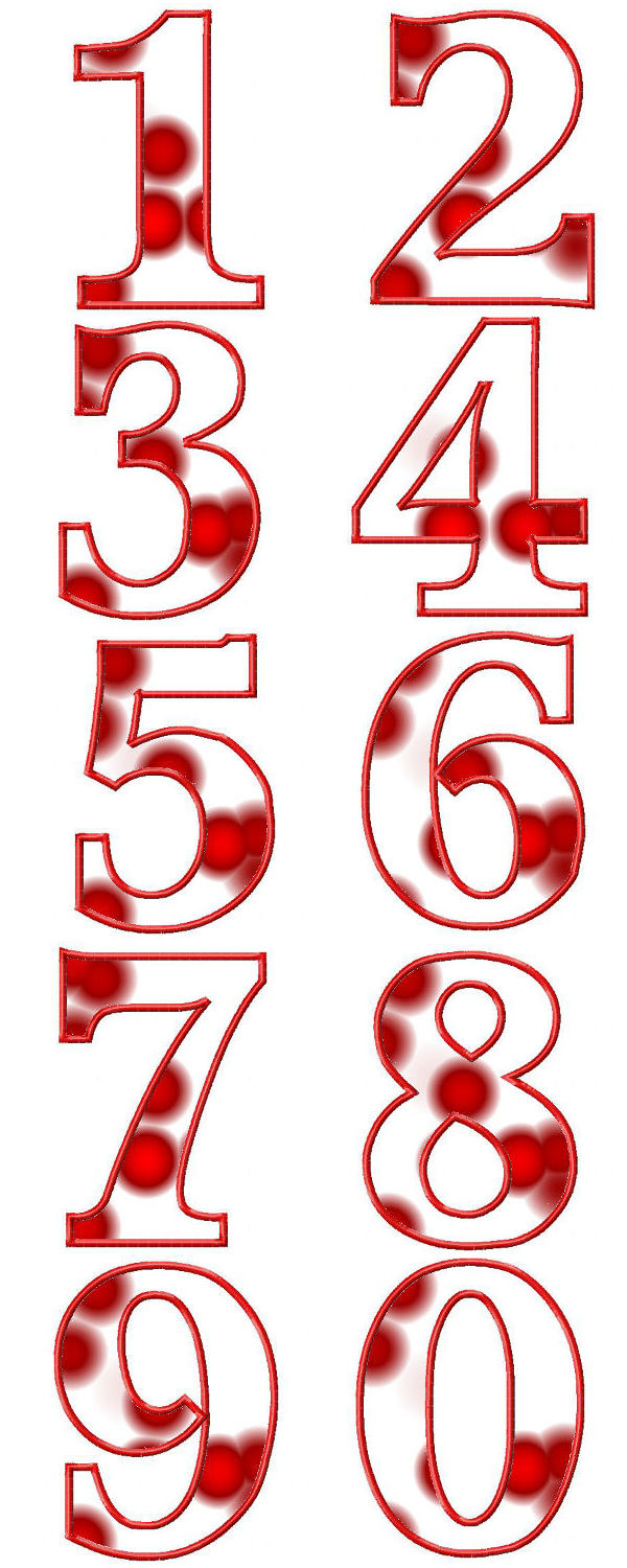 Numbers Applique Embroidery Machine Design Details
