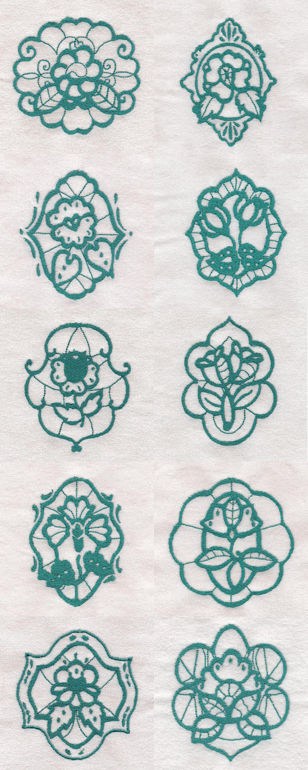 Ornamental Flowers Embroidery Machine Design Details