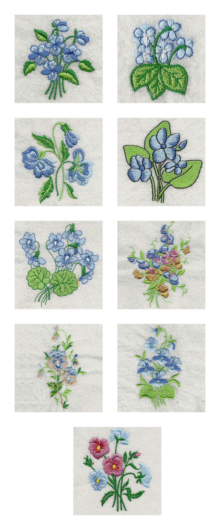 Pansies and Violets 1 Embroidery Machine Design Details