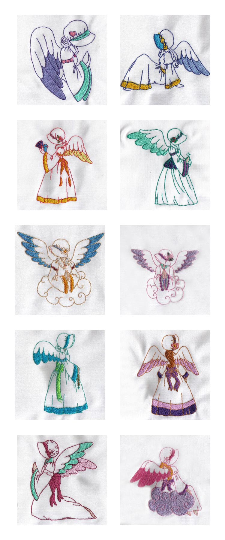 Partially Filled Angels Embroidery Machine Design Details