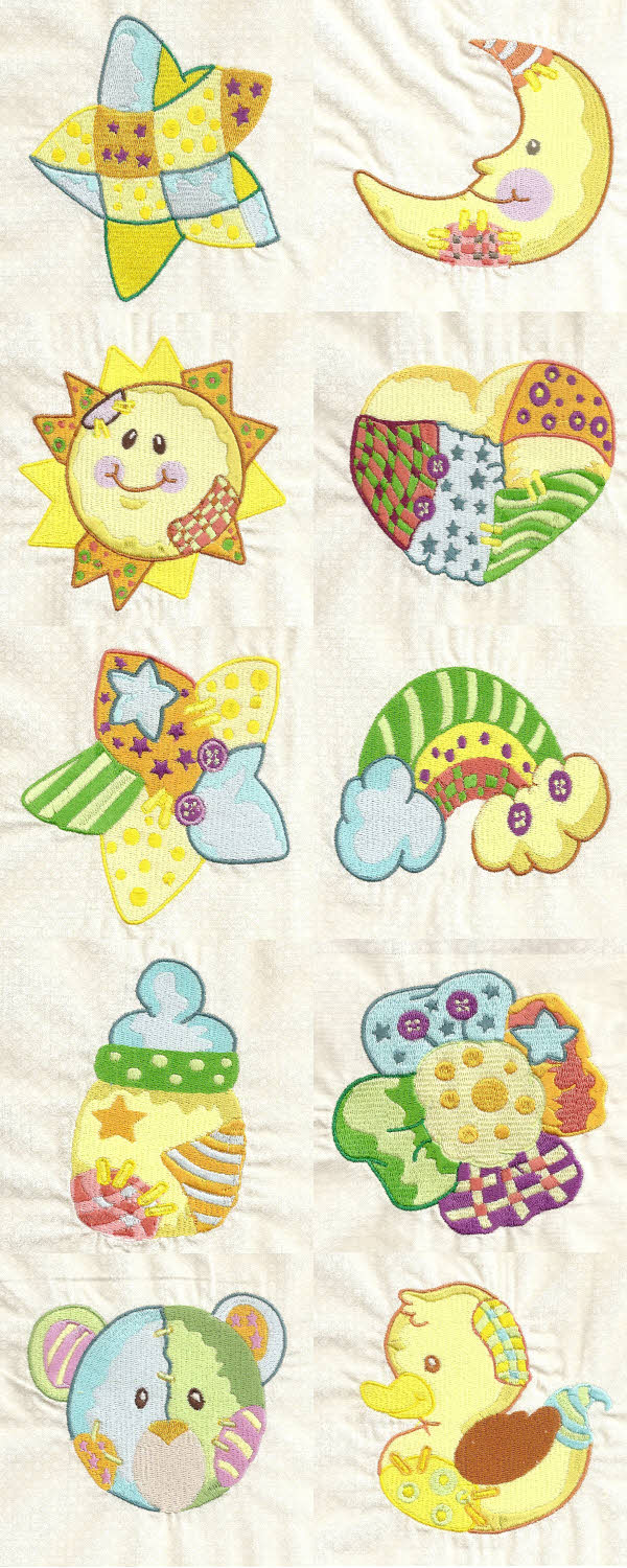 Patchy Baby Things Embroidery Machine Design Details