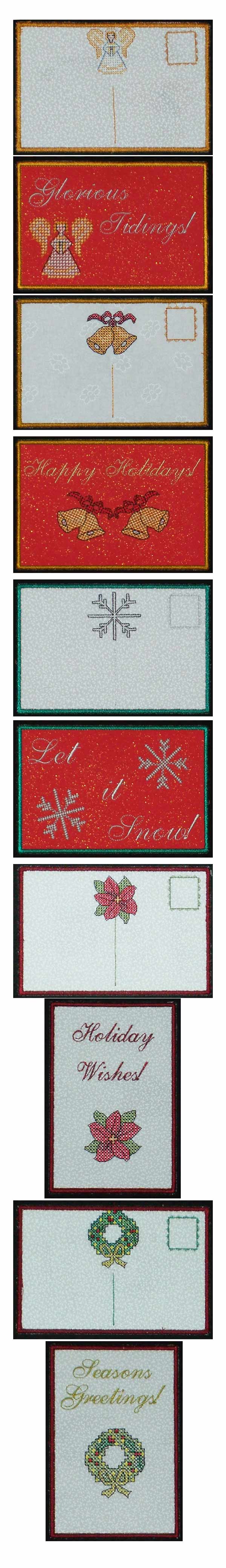 Holiday Post Cards Embroidery Machine Design Details