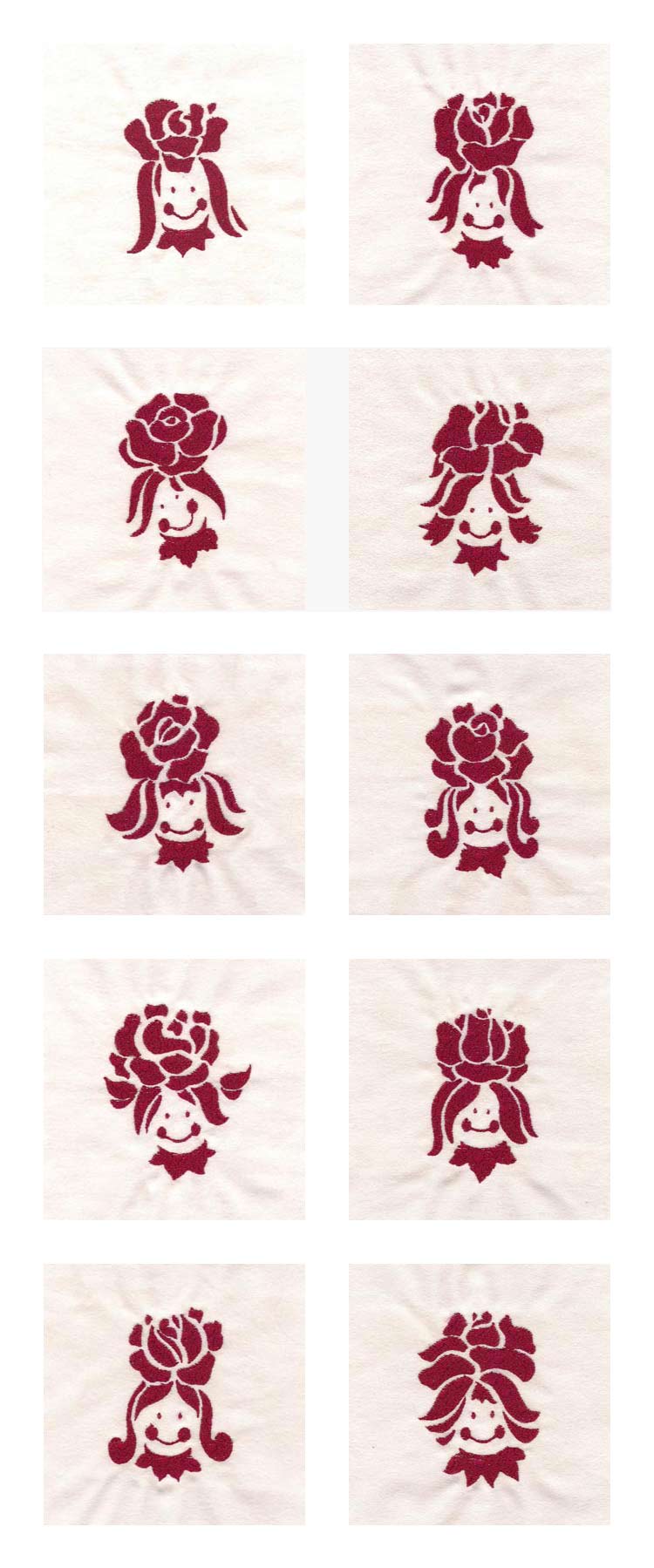 Rose Girls Embroidery Machine Design Details