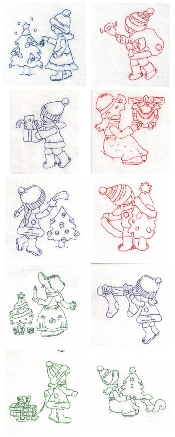 RW Holiday Bonnets Embroidery Machine Design Details