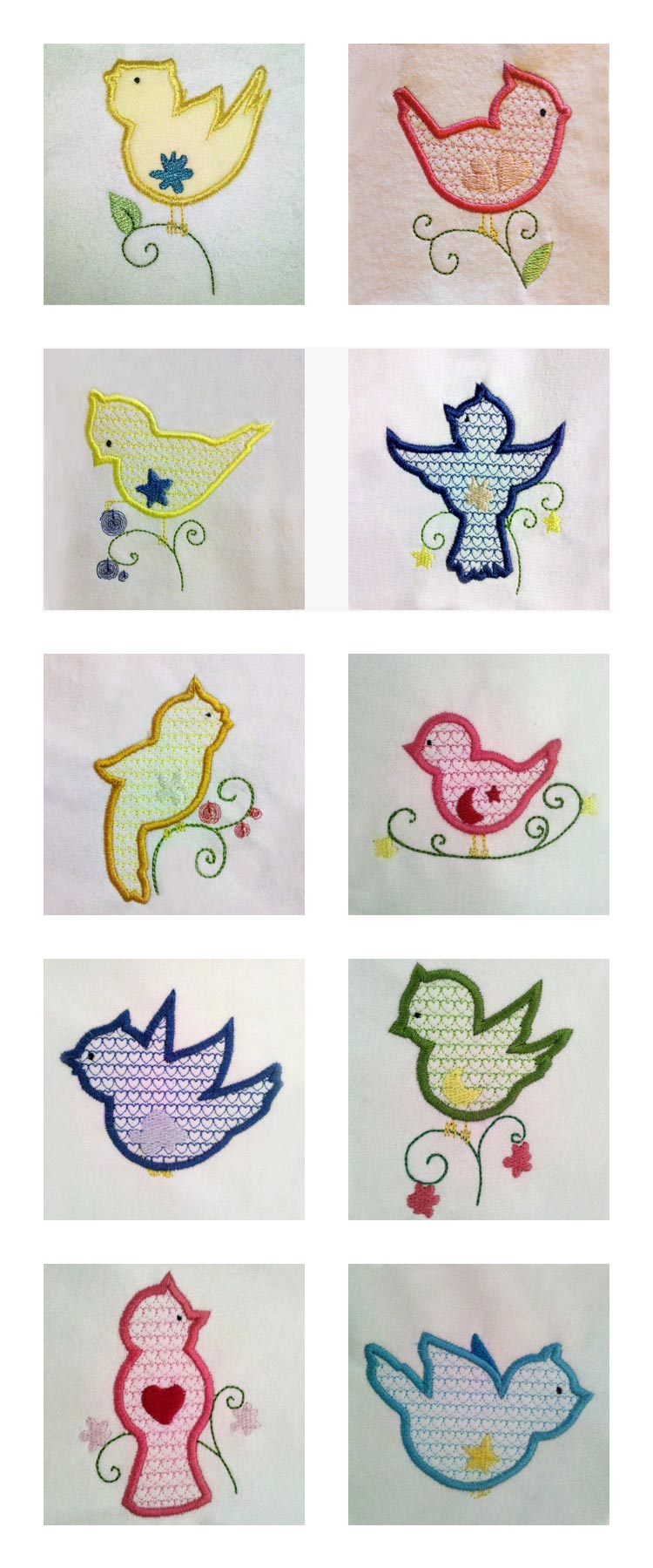 Simple Birds Embroidery Machine Design Details
