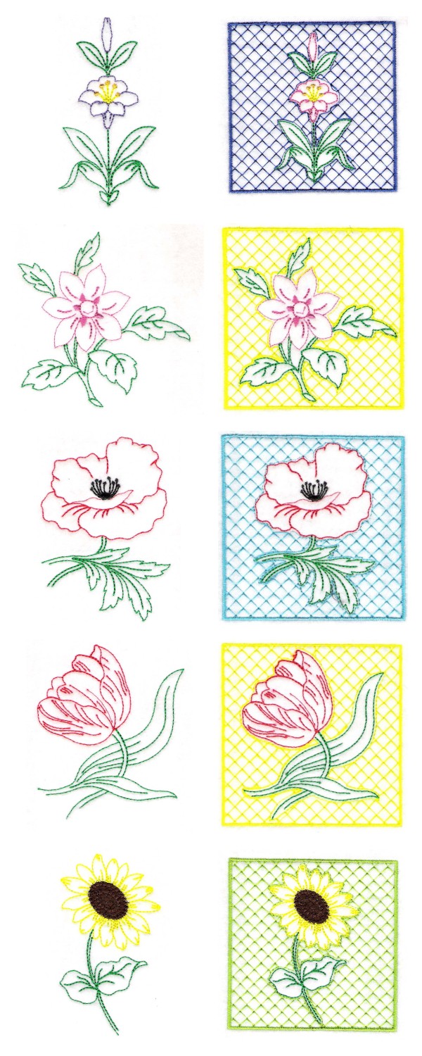 Simple Florals Embroidery Machine Design Details