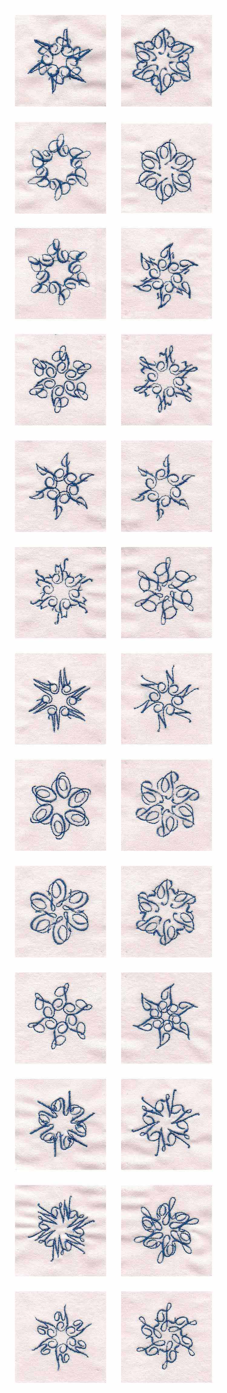 Snowflake Alphabet Embroidery Machine Design Details