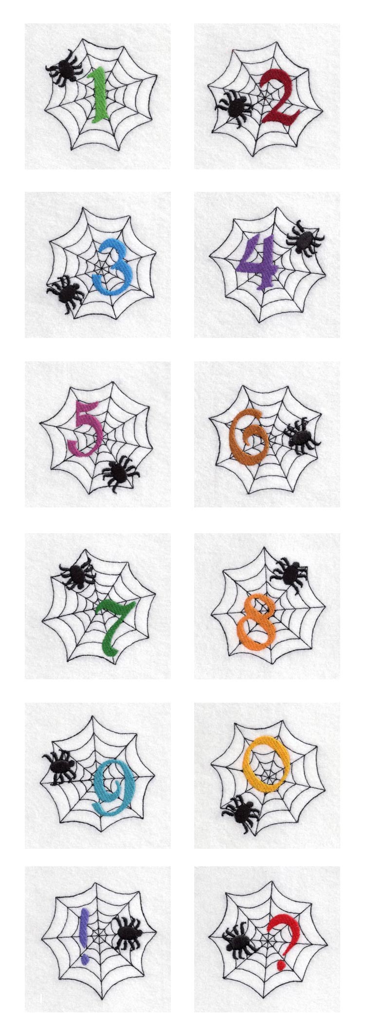 Spiderweb ABCs Numbers Embroidery Machine Design Details