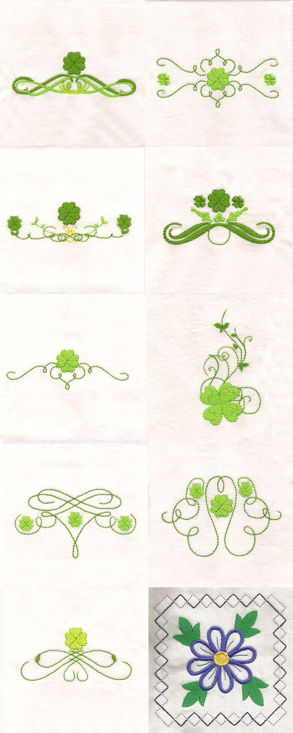 St Patricks Day Borders Embroidery Machine Design Details