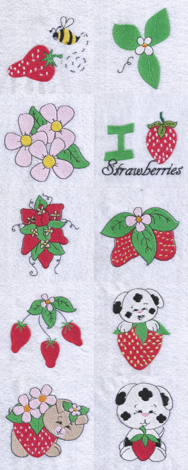 Strawberry Fun Embroidery Machine Design Details