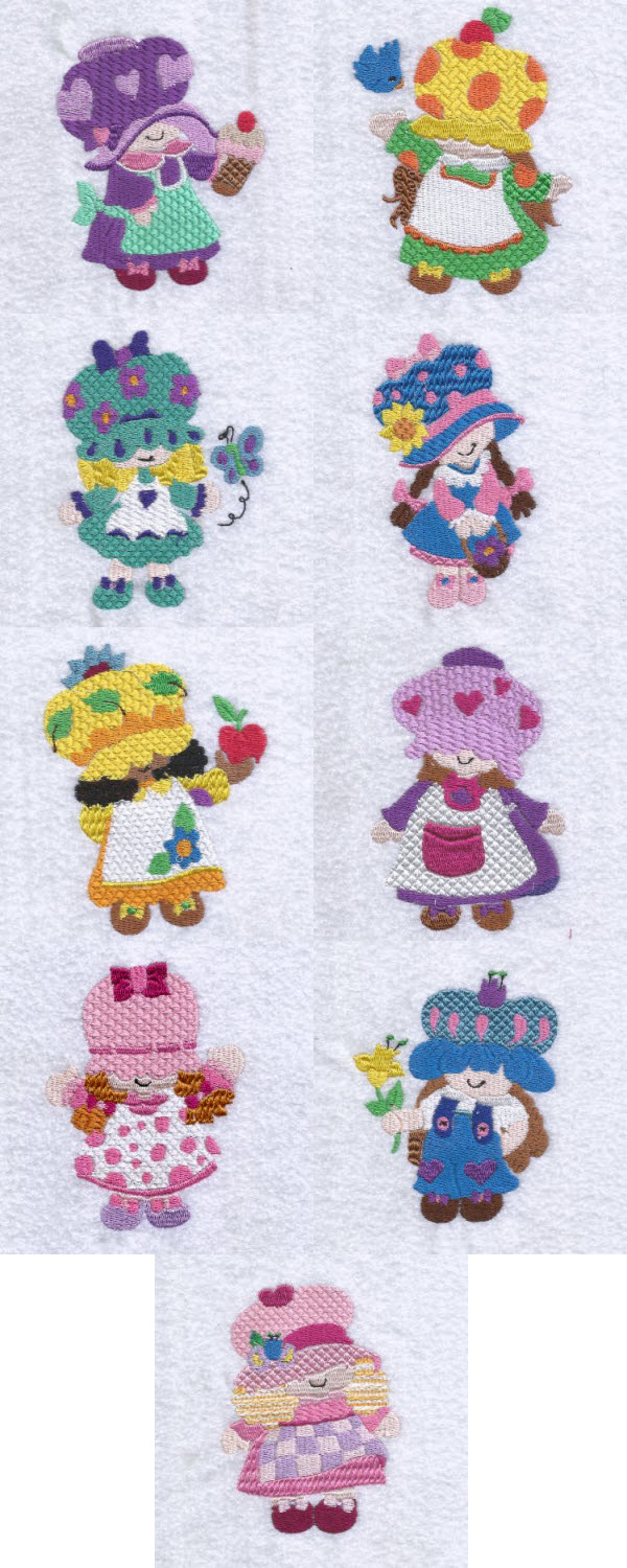 Summer Bonnets Embroidery Machine Design Details