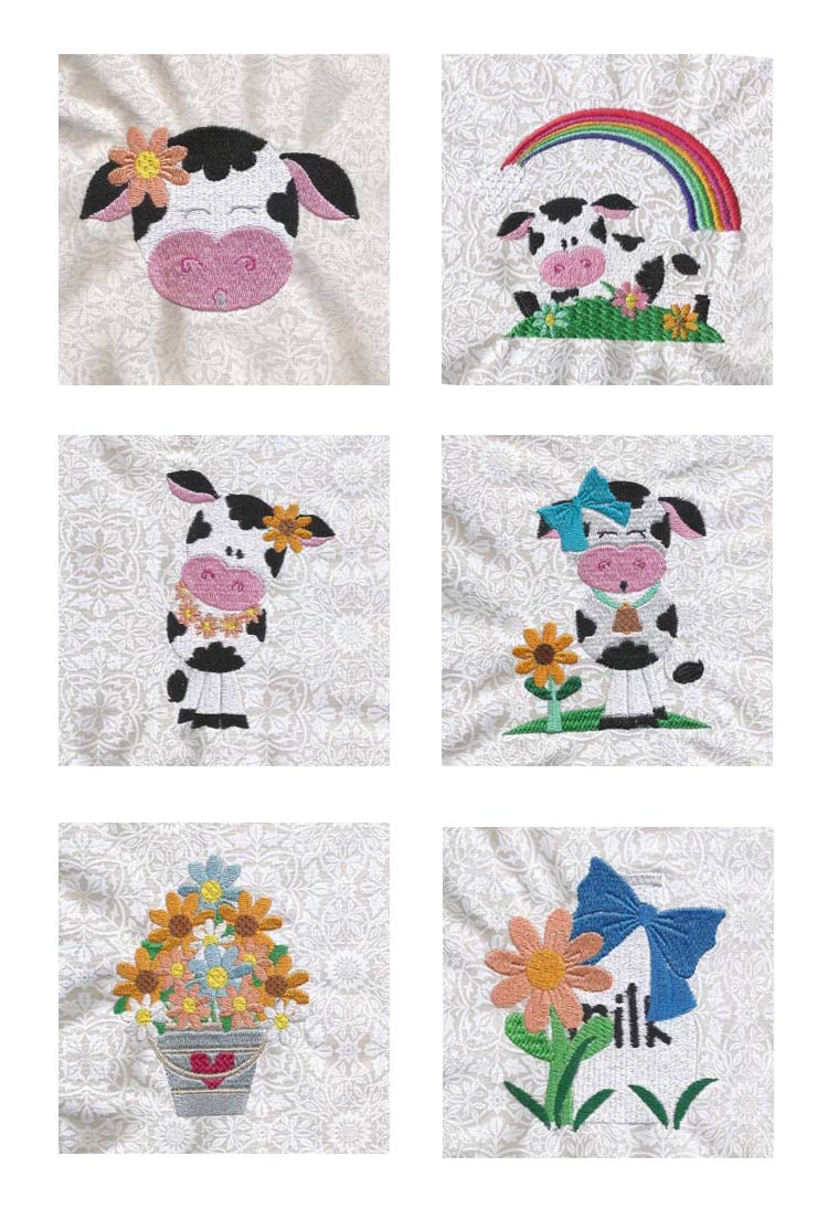 Summer Cows Embroidery Machine Design Details