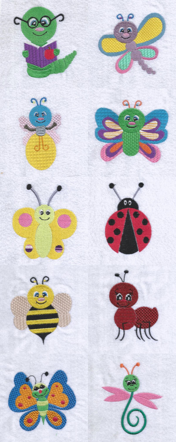 Summertime Bugs Embroidery Machine Design Details