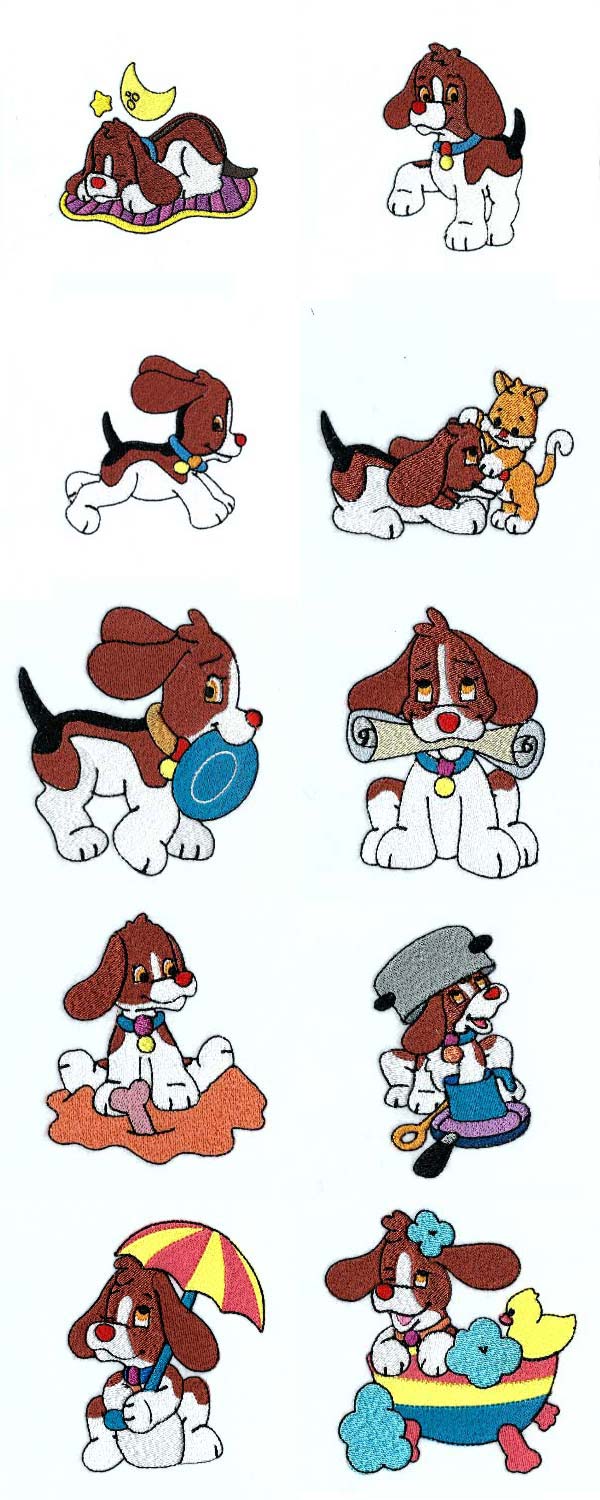 Sweet Little Beagles Embroidery Machine Design Details