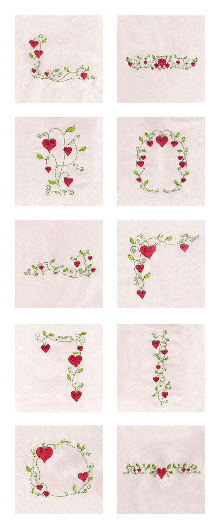 Valentine Flowers Borders Embroidery Machine Design Details