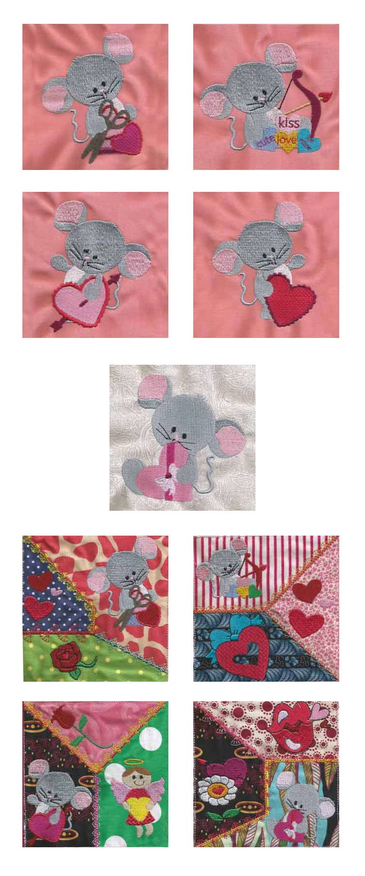 Valentine Mice Embroidery Machine Design Details