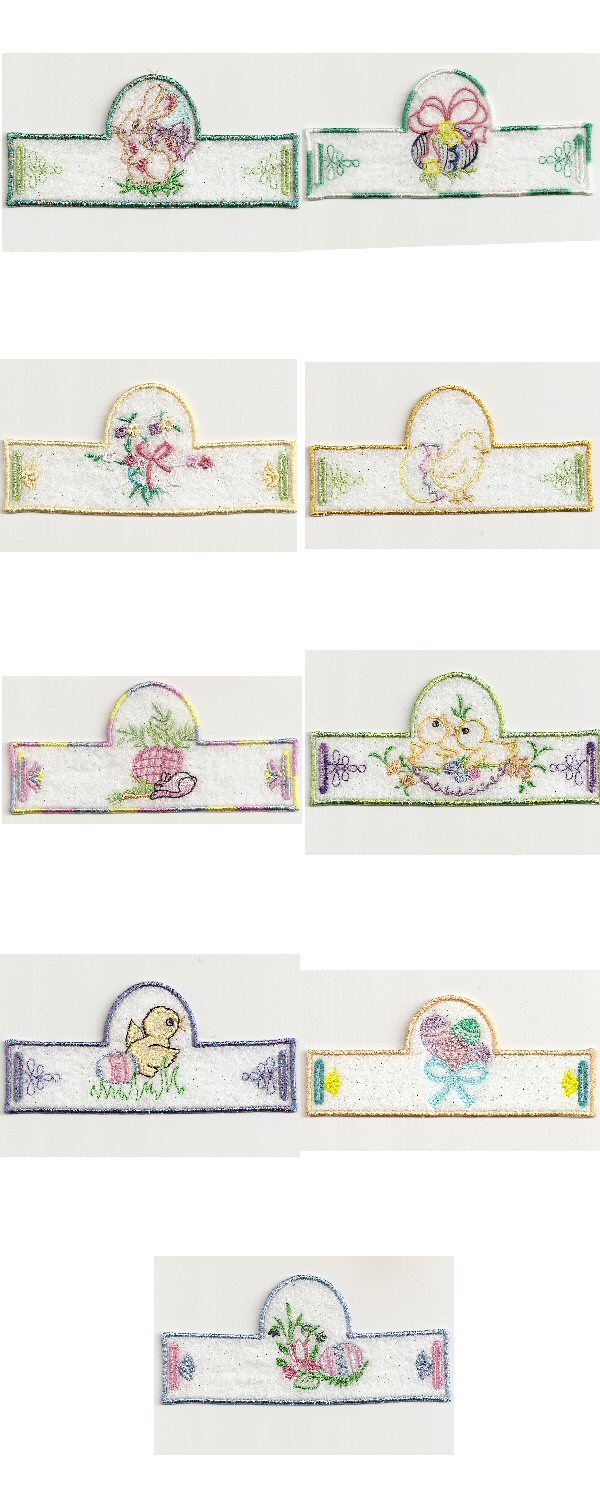 Vintage Easter Egg Holders Version 1 Embroidery Machine Design Details
