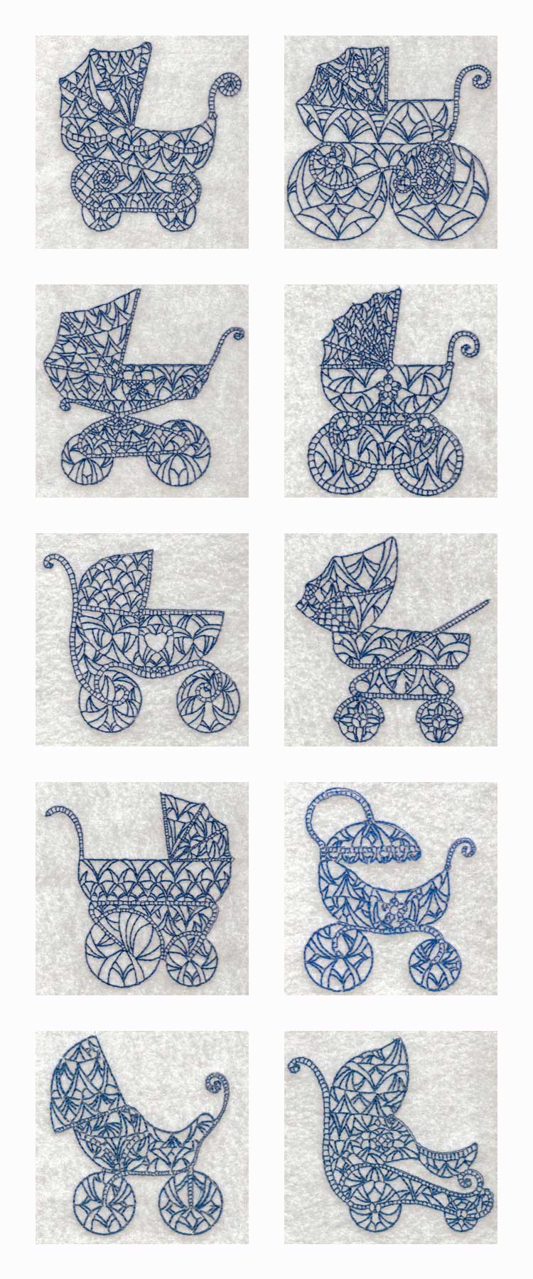 Vintage Baby Prams Embroidery Machine Design Details