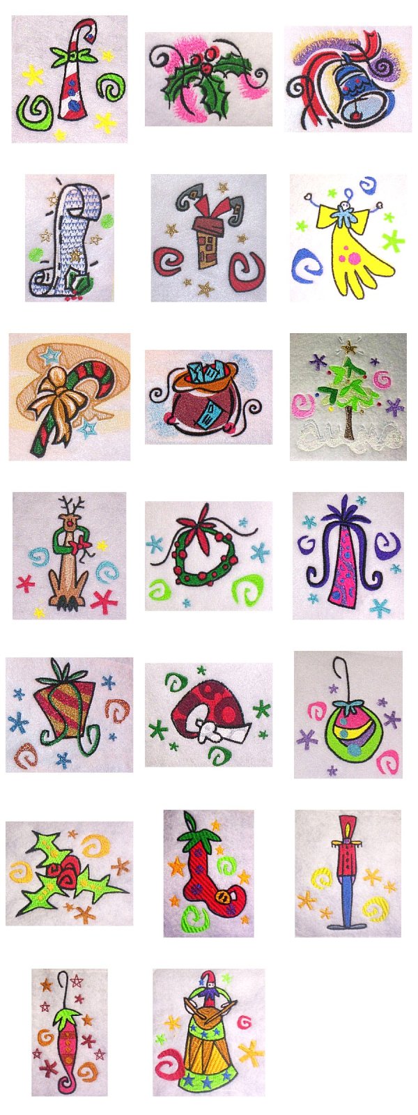 Whimsical Christmas Embroidery Machine Design Details
