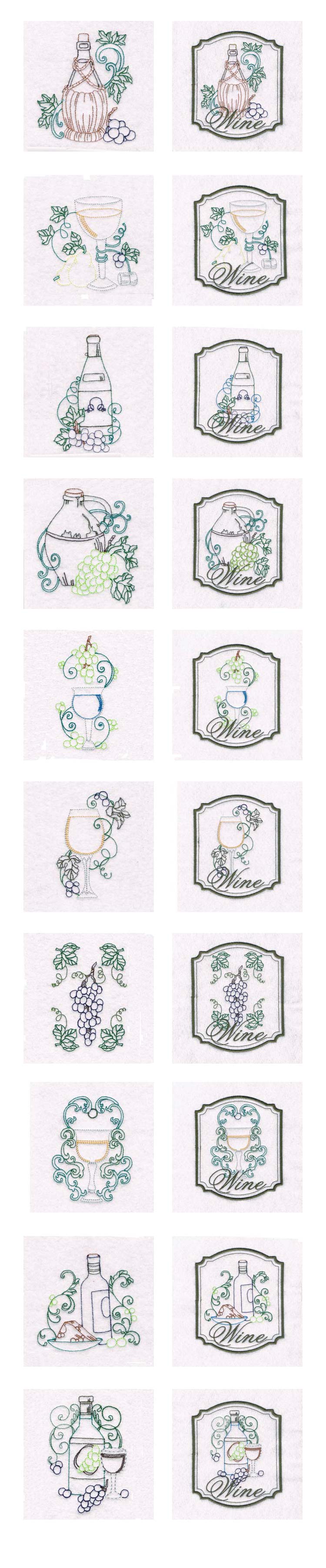 Wine Country Embroidery Machine Design Details