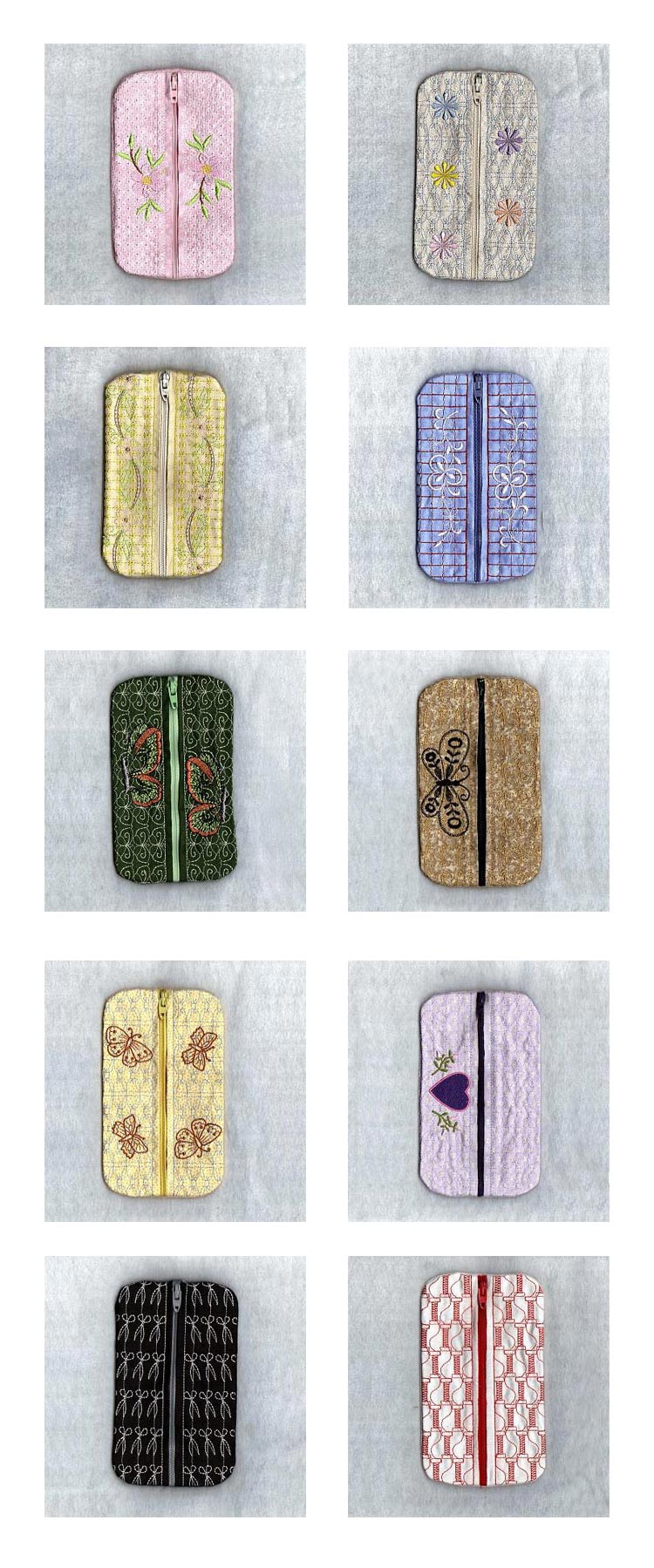 Zippered Tissue Cases Embroidery Machine Design Details