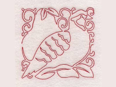 12 Days of Christmas Redwork Blocks Embroidery Machine Design