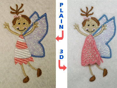 3D Fairies Embroidery Machine Design