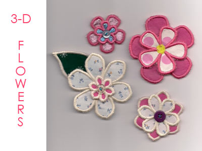 3D Flowers Embroidery Machine Design