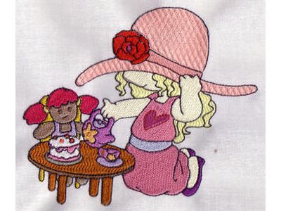 5x7 Sunbonnet Girls Embroidery Machine Design