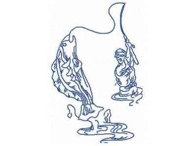 Fishermen RW Embroidery Machine Design