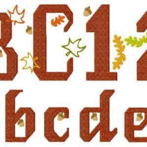 Autumn Alphabet Embroidery Machine Design