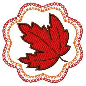 Autumn Leaf Designs And Coasters Embroidery Machine Design