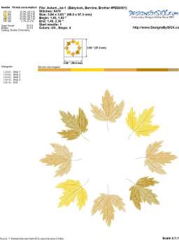 Detail Charts for the set Autumn Leaves-2