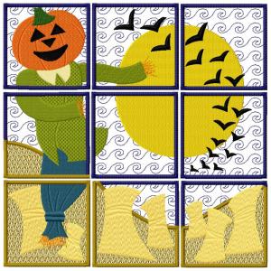 Autumn Scene Quilt Embroidery Machine Design