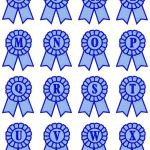 Blue Ribbon Font Embroidery Machine Design