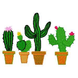 Cactus Garden Embroidery Machine Design