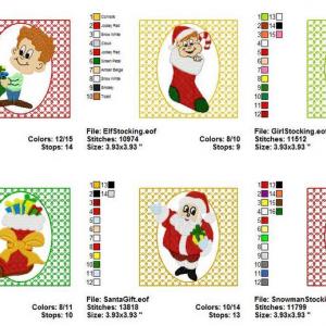 Christmas Cameo Blocks Embroidery Machine Design
