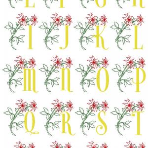 Christmas Monograms- Alphabet Embroidery Machine Design
