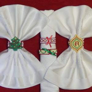 Christmas Napkin Rings Embroidery Machine Design
