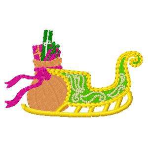 Christmas Sleigh Embroidery Machine Design